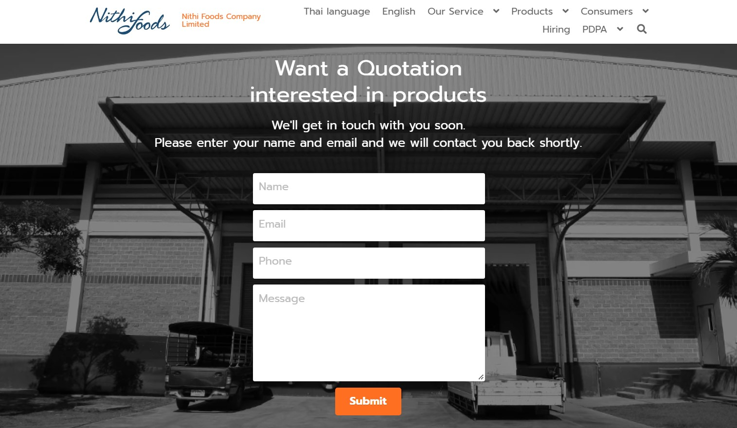 Nithi Foods Strikingly Contact Form Nithi Foods Strikingly Contact Form